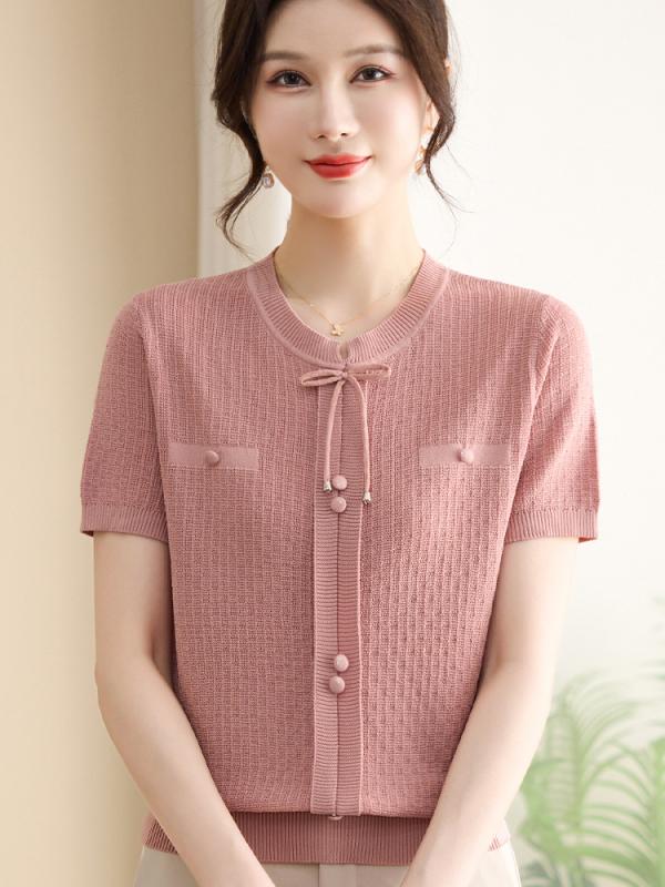 レディース ファッション おしゃれ 春夏 秋冬 大人 上品 高級 マダム ミス ミセス プレゼント 若々しい夏 ニット ブラウス 冷感 半袖 T シャツ 高齢 女性 多目的 トップス パンツ セット