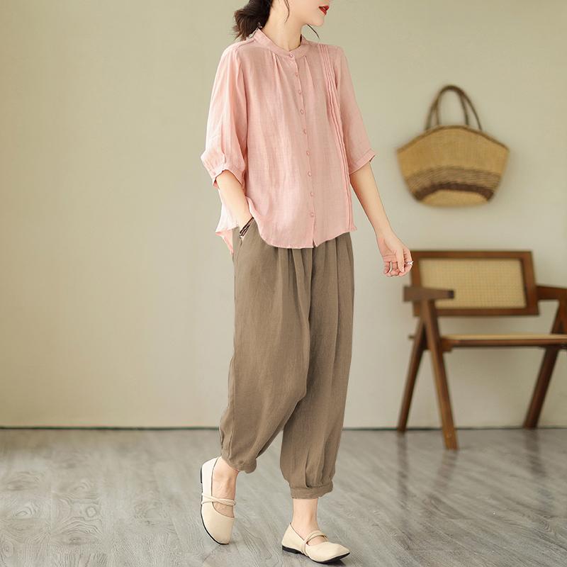 レディース ファッション おしゃれ 春夏 秋冬 大人 上品 高級 マダム ミス ミセス プレゼント お母さん 春夏服 夏 カジュアル シャツ トップス 大きいサイズ ゆったり コットンリネン パンツ セット