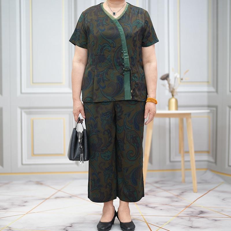 レディース ファッション おしゃれ 春夏 秋冬 大人 上品 高級 マダム ミス ミセス プレゼント ママ 夏服 おしゃれ ゆったり 大きいサイズ おばあちゃん 夏 半袖 ツーピース パンツ セット