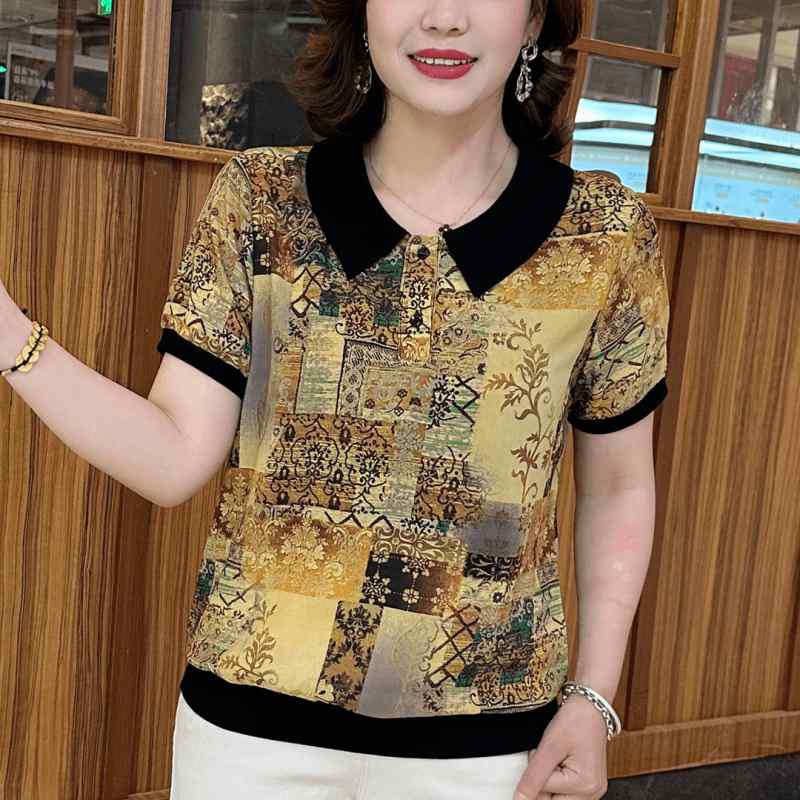 レディース ファッション おしゃれ 春夏 秋冬 大人 上品 高級 マダム ミス ミセス プレゼント ママ 薄手 半袖 シフォンシャツ 夏 ファッション 大きいサイズ 腹 T シャツ トップス 柄 模様｜YKC8 28,527円