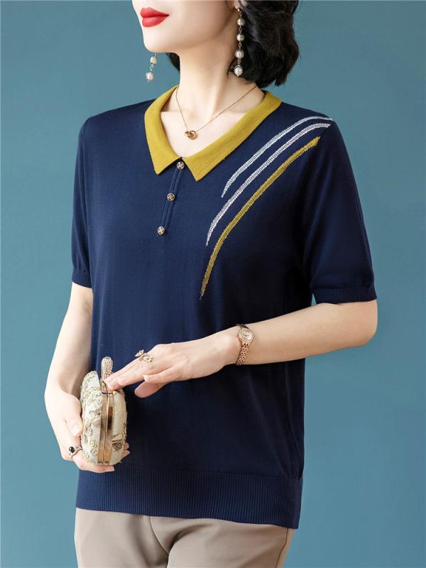 レディース ファッション おしゃれ 春夏 秋冬 大人 上品 高級 マダム ミス ミセス プレゼント ママ 夏 ファッション 冷感 半袖 T シャツ 女性 夏 おしゃれ 薄手 ニット シャツ シンプル パンツ セット|YKC8