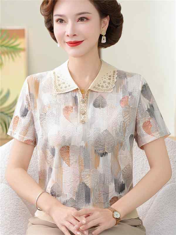 レディース ファッション おしゃれ 春夏 秋冬 大人 上品 高級 マダム ミス ミセス プレゼント ママ 夏 ファッション シフォン 半袖 T シャツ トップス 女性 西洋風 冷感 シャツ パンツ セット｜YKC8