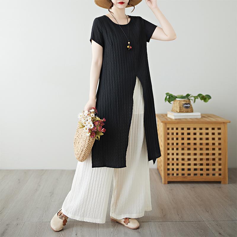 レディース ファッション おしゃれ 春夏 秋冬 大人 上品 高級 マダム ミス ミセス プレゼント 女性 服 母 夏服 テンセル スーツ 大きいサイズ トップス 女性 ゆったり 半袖 シャツ シンプル パンツ セット ゆったり｜YKC8 29,624円