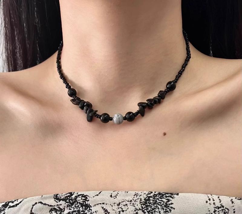 韓国 おすすめ 春夏 秋冬 メンズ 男性 ファッション かっこいい おしゃれ モテ アクセサリー ジュエリー ネックレス レディース 女性 男女兼用 チョーカー レトロ ビーズ シンプル 個性的