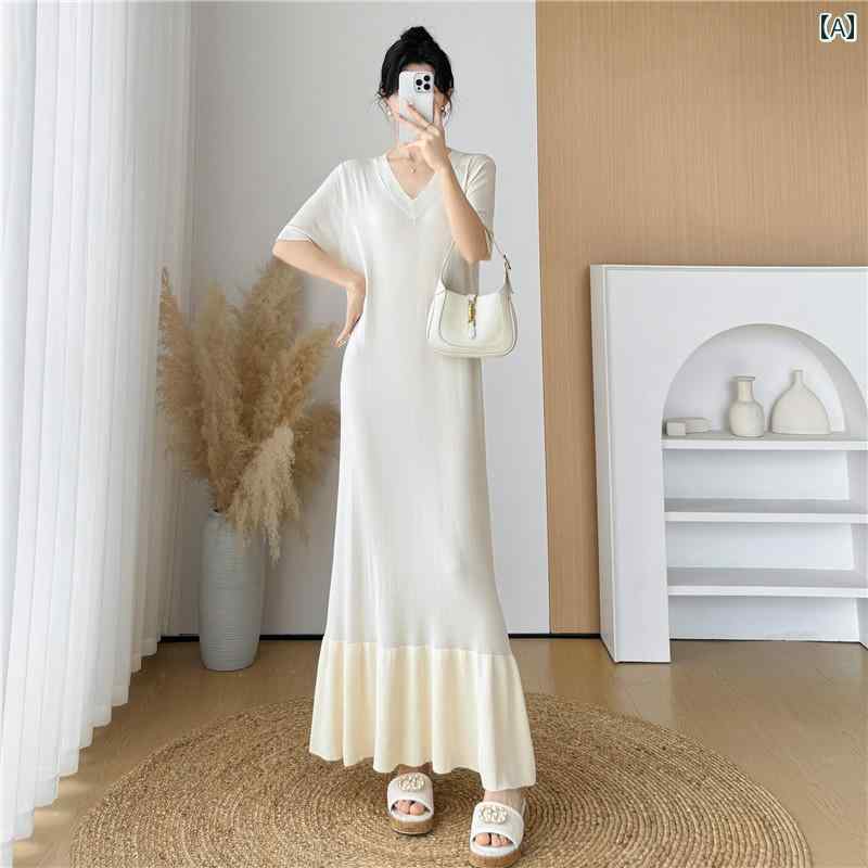レディース ファッション 春夏 秋冬 オシャレ かわいい 韓国 黒 ニットドレス 冷高級 ロングスカート 女性夏女子腹 スカート｜YKC8 29,252円