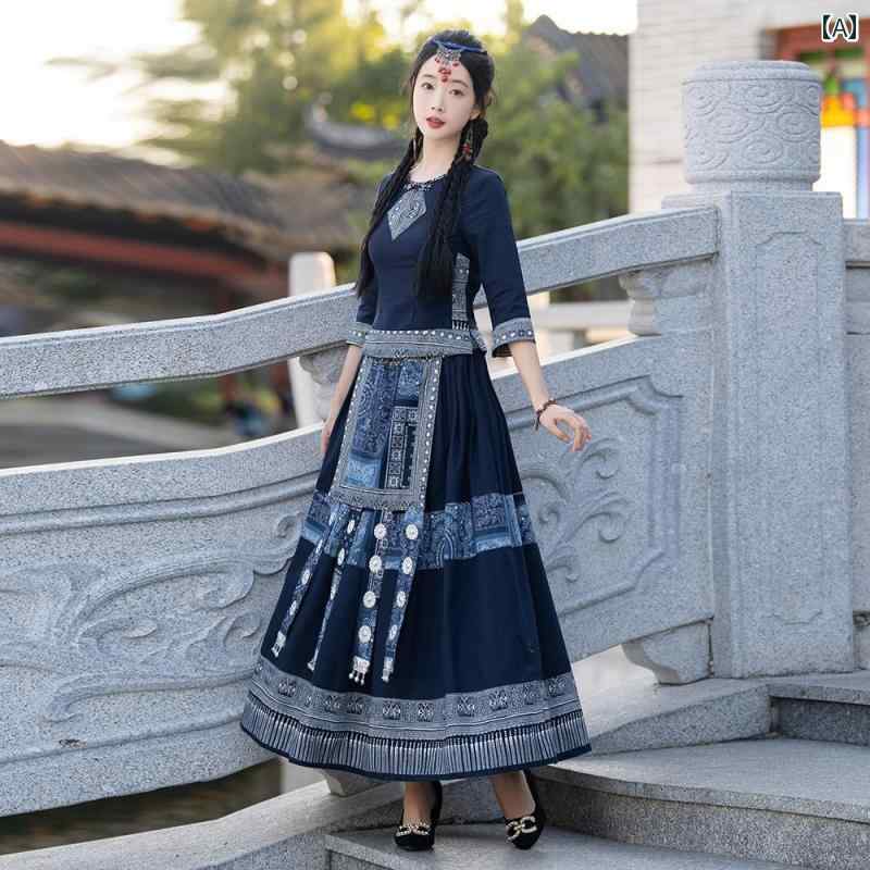 レディース ファッション 春夏 秋冬 オシャレ かわいい 韓国 レトロプリントベルスーツエスニック 花柄七分袖 綿 リネンスカートツーピーススーツ|YKC8