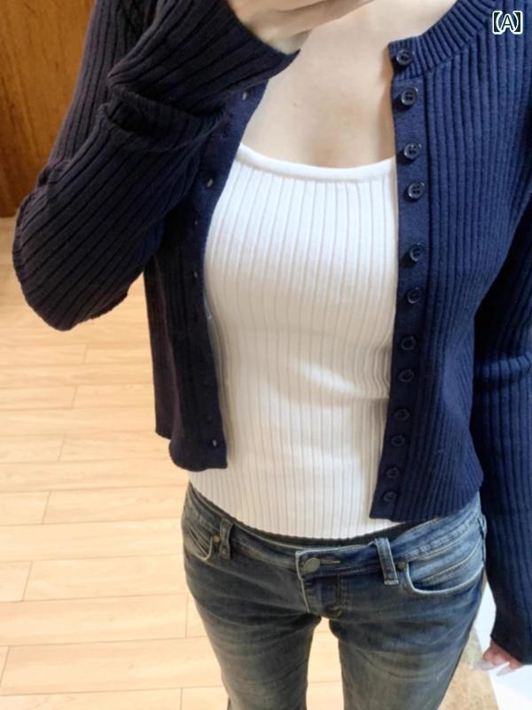 レディース ファッション 春夏 秋冬 オシャレ かわいい 韓国 冷 ニットレイヤリング 女性用 ショートカーディガンアウター ジャケット トップ|YKC8