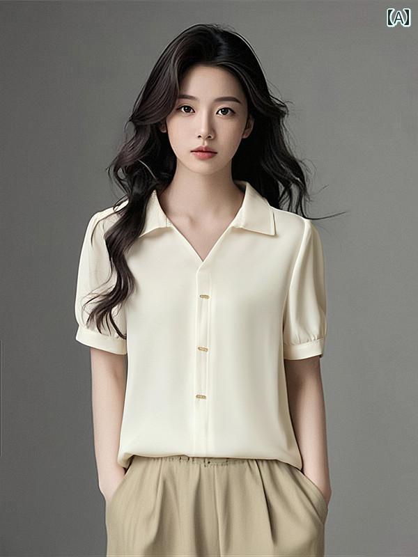 レディース ファッション 春夏 秋冬 オシャレ かわいい 韓国 色 半袖 シフォン T 夏腹 カバートップ|YKC8