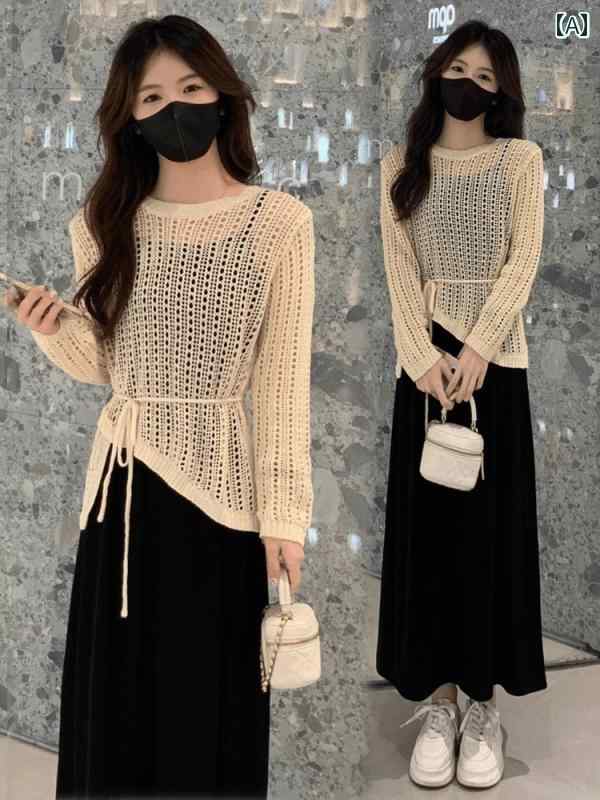 レディース ファッション 春夏 秋冬 オシャレ かわいい 韓国 カウンター ショッピングモール 夏 ミディアムロングアウターカーディガントップス ビッグネーム ニット セーター 撤回|YKC8