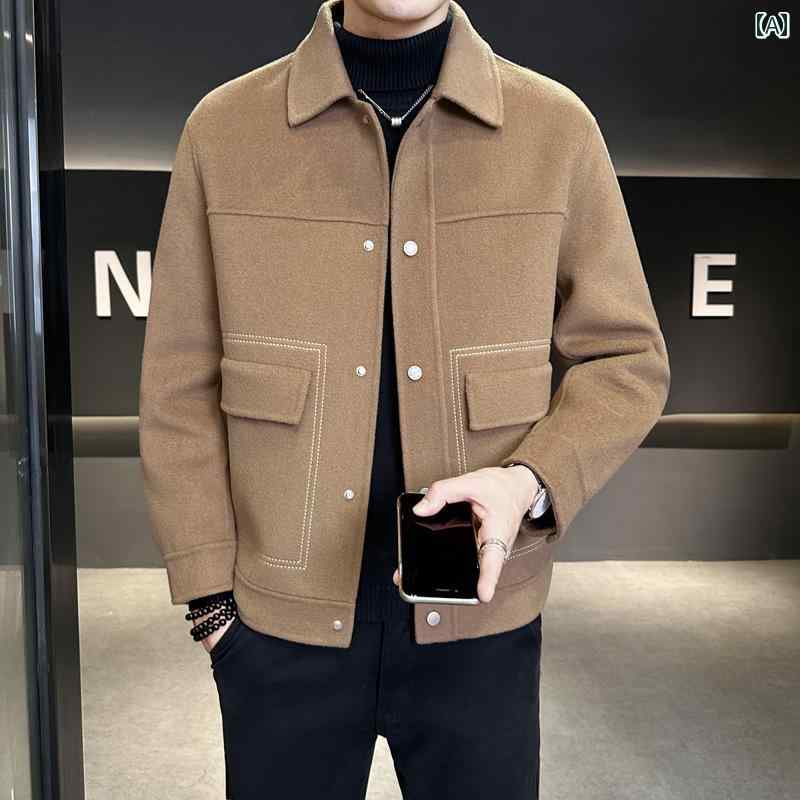 メンズ ファッション 春夏 秋冬 かっこいい オシャレ モテ 男性用 紳士服 服 韓国 シンプル 大人 ウールコートメンズ 高級 ビジネスウールメンズ 両面 ウールコート