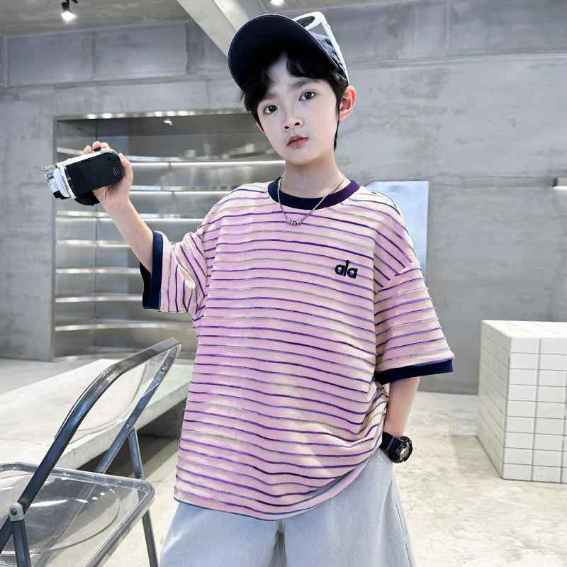 春夏 秋冬 キッズ 子供 ベビー 赤ちゃん ファッション おしゃれ かわいい かっこいい 男 女 韓国 男子 夏 ストライプ T シャツ サイズ 子供用 クール 男子 夏 半袖 トップス 薄手 T シャツ ボーダー シンプル｜YKC8