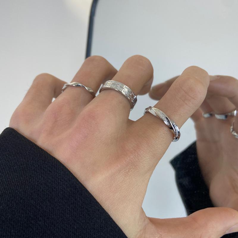 韓国 おすすめ 春夏 秋冬 メンズ 男性 ファッション かっこいい おしゃれ モテ アクセサリー ジュエリー シンプル リング 指輪 個性的 ヒップホップ クール 合金 メッキ
