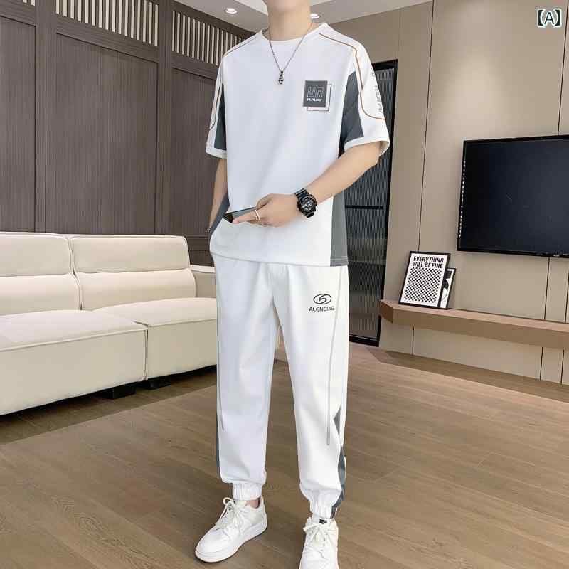 メンズ ファッション 春夏 秋冬 かっこいい オシャレ モテ 男性用 紳士服 服 韓国 シンプル 大人 スポーツウェア メンズスーツ 半袖 ズボン 半袖 ランニング カジュアル 高級 ツーピース スーツ｜YKC8