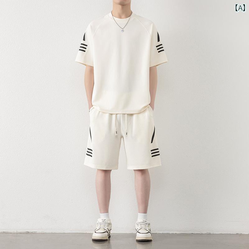 メンズ ファッション 春夏 秋冬 かっこいい オシャレ モテ 男性用 紳士服 服 韓国 シンプル 大人 カジュアル スポーツ スーツ ゆったり 冷感 半袖 T シャツ メンズショート