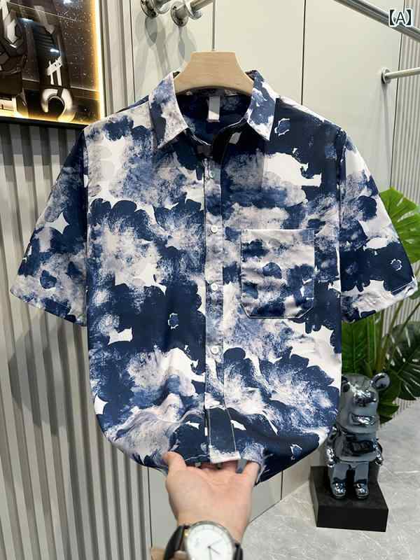 メンズ ファッション 春夏 秋冬 かっこいい オシャレ モテ 男性用 紳士服 服 韓国 シンプル 大人 冷感 フラワー シャツ 半袖 薄手 通気性 ハワイアン ビーチ シャツ 大きいサイズ ゆったり ジャケット