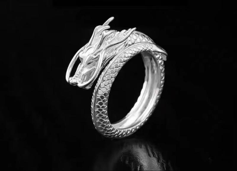韓国 おすすめ 春夏 秋　冬 メンズ 男性 ファッション かっこいい おしゃれ モテ アクセサリー ジュエリー 辰 ドラゴン 龍 リング 指輪 調節可能 シンプル 個性的 高級 銅
