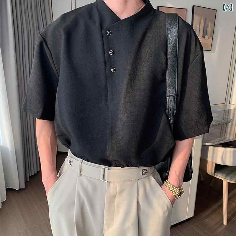 メンズ ファッション 春夏 秋冬 かっこいい オシャレ モテ 男性用 紳士服 服 韓国 シンプル 大人 高級 シャツ サイズ 半袖 カジュアル シャツ