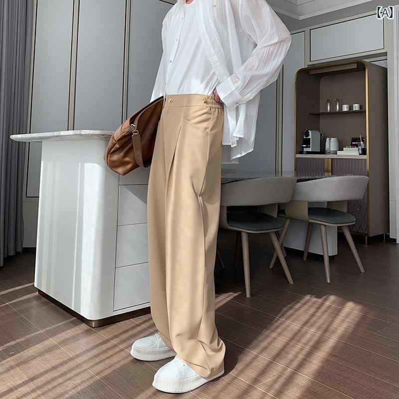 メンズ ファッション 春夏 秋冬 かっこいい オシャレ モテ 男性用 紳士服 服 韓国 シンプル 大人 細身 パンツ ストレート カジュアル パンツ ゆったり ワイド レッグ パンツ|YKC8