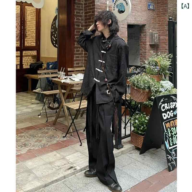 メンズ ファッション 春夏 秋冬 かっこいい オシャレ モテ 男性用 紳士服 服 韓国 シンプル 大人 中国　ボタン　付き　ジャカード　スタンドカラー　シャツ　中山　唐　スーツ　漢服　ジャケット