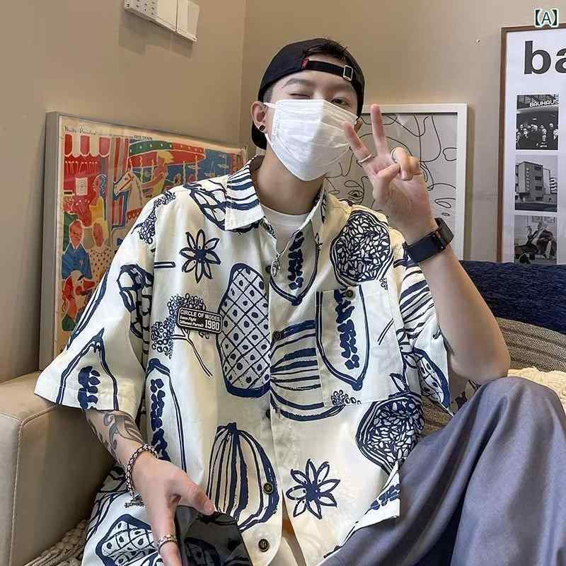 メンズ ファッション 春夏 秋冬 かっこいい オシャレ モテ 男性用 紳士服 服 韓国 シンプル 大人 風　シャツ　半袖　薄手　大きめ　サイズ　ゆったり　ジャケット