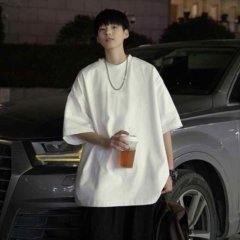 メンズ ファッション 春夏 秋 冬 かっこいい オシャレ モテ 男性用 紳士服 服 韓国 シンプル 大人 無地 白 T シャツ 半袖 薄手 アメリカン ヘビー トップス 大きいサイズ 半袖 T シャツ｜YKC8