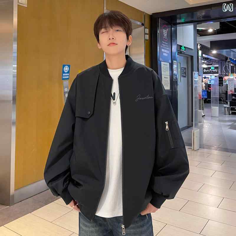 メンズ ファッション 春夏 秋冬 かっこいい オシャレ モテ 男性用 紳士服 服 韓国 シンプル 大人 アメリカン ジャケット アメリカ パイロット ジャケット ストリート 野球 ユニフォーム｜YKC8