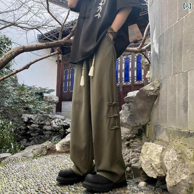 メンズ ファッション 春夏 秋冬 かっこいい オシャレ モテ 男性用 紳士服 服 韓国 シンプル 大人 軽量 パンツ 薄手 ドレープ 冷感 パンツ ストレート カジュアル パンツ｜YKC8