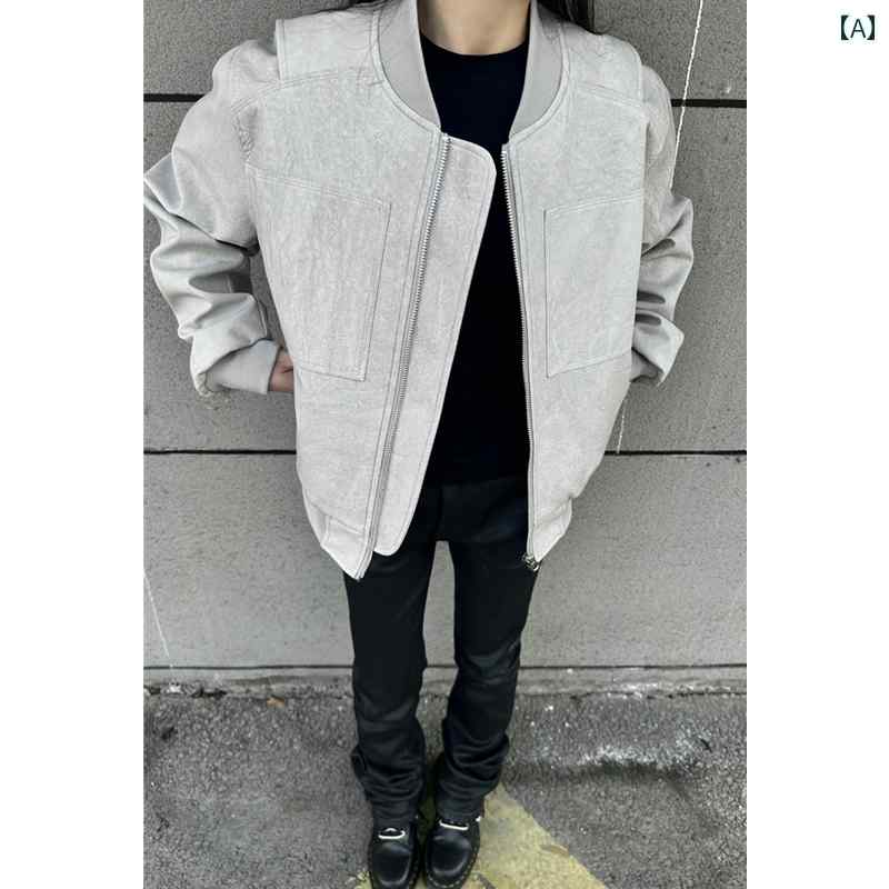メンズ ファッション 春夏 秋冬 かっこいい オシャレ モテ 男性用 紳士服 服 韓国 シンプル 大人 アメリカン レトロ ベースボール ジャケット クリーン フィット ショート ハイエンド カジュアル ジャケット
