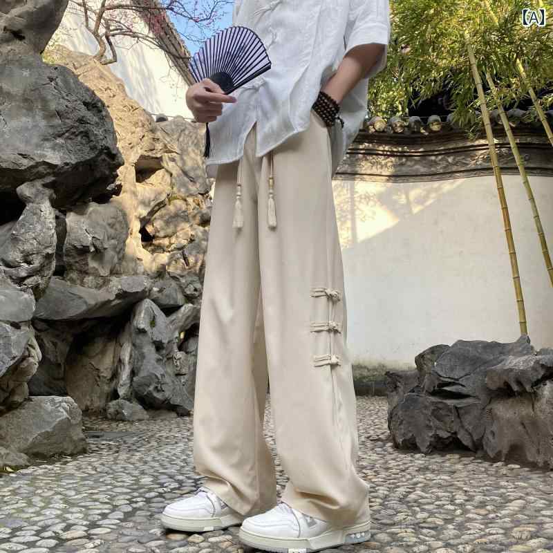 メンズ ファッション 春夏 秋冬 かっこいい オシャレ モテ 男性用 紳士服 服 韓国 シンプル 大人 ボタン パンツ レトロ ズボン ストレート カジュアル パンツ