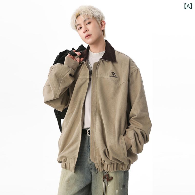 メンズ ファッション 春夏 秋冬 かっこいい オシャレ モテ 男性用 紳士服 服 韓国 シンプル 大人 レトロ カジュアル ジャケット クラシック キャンバス ワークウェア ジャケット｜YKC8