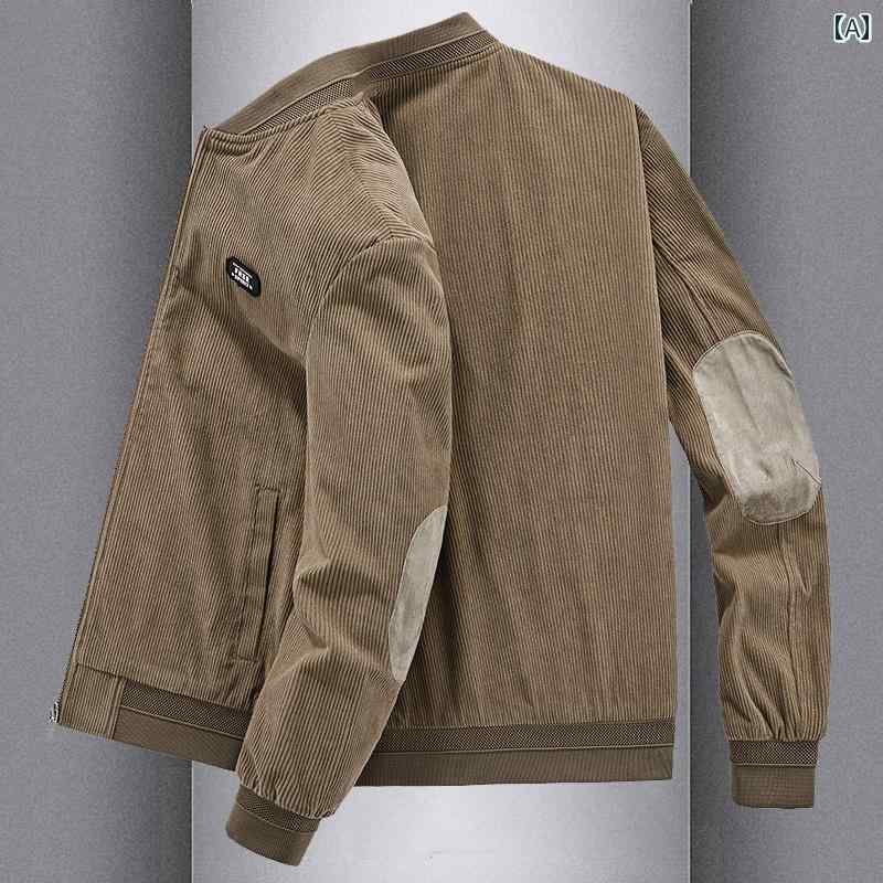 メンズ ファッション 春夏 秋冬 かっこいい オシャレ モテ 男性用 紳士服 服 韓国 シンプル 大人 コーデュロイジャケット ワークウェア トップス ベースボール カラー レトロ 薄手 ジャケット
