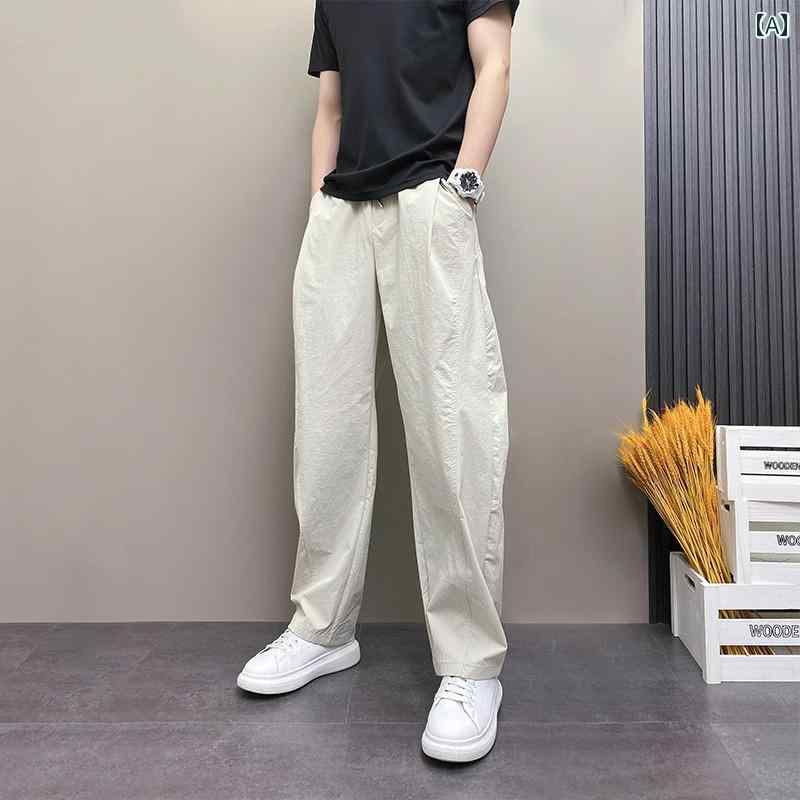 メンズ ファッション 春夏 秋冬 かっこいい オシャレ モテ 男性用 紳士服 服 韓国 シンプル 大人 高級 アメリカン マチェーテ カジュアル パンツ 薄手 パンツ ストレート パンツ