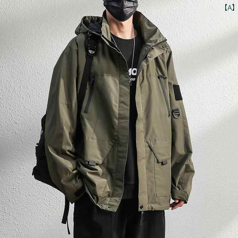 メンズ ファッション 春夏 秋冬 かっこいい オシャレ モテ 男性用 紳士服 服 韓国 シンプル 大人 アンデス マウンテニアリング アウトドア スリープ ルーフ ジャケット ミドル丈 カジュアル ジャケット ワークウェア|YKC8