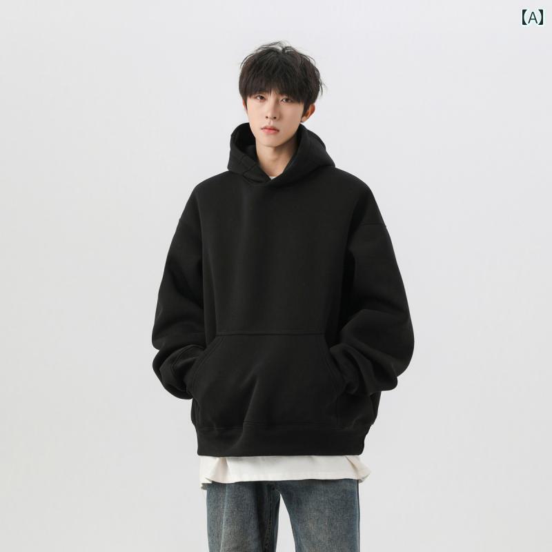 メンズ ファッション 春夏 秋冬 かっこいい オシャレ モテ 男性用 紳士服 服 韓国 シンプル 大人 ブラック ショート ボックス スウェットシャツ クリーン フィット アメリカン ヘビー スティフ ジャケット パーカー
