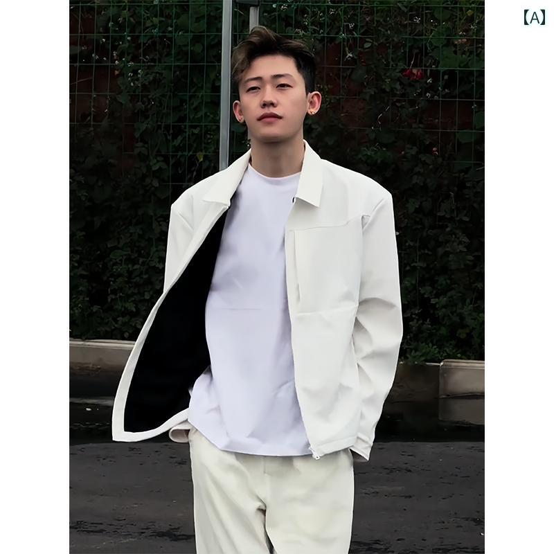メンズ ファッション 春夏 秋冬 かっこいい オシャレ モテ 男性用 紳士服 服 韓国 シンプル 大人 クリーン フィット ストレート ショルダー エグゼクティブ ジャケット タフ ウェア ショート ワークウェア ジャケット スリープ ルーフ ソフト シェル ジャケット｜YKC8