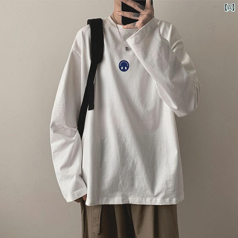 メンズ ファッション 春夏 秋冬 かっこいい オシャレ モテ 男性用 紳士服 服 韓国 シンプル 大人 春秋 長袖 T シャツ メンズ ラウンドネック インナー レイヤリング シャツ イン スタイル メンズ トップス 多目的 服