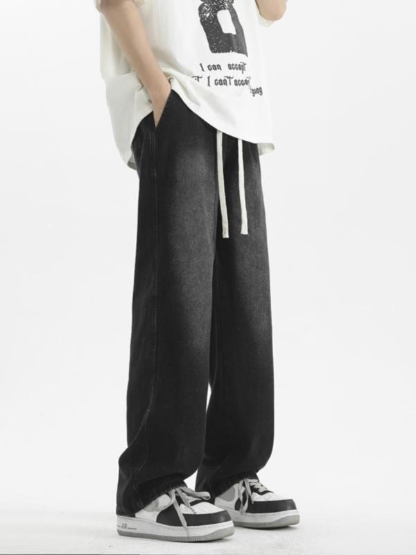 メンズ ファッション 春夏 秋冬 かっこいい オシャレ モテ 男性用 紳士服 服 韓国 シンプル 大人 ジーンズ メンズ アメリカン ボーイズ ストレート パンツ 新 カジュアル パンツ ズボン ワイド レッグ パンツ 夏 ブルー パンツ｜YKC8