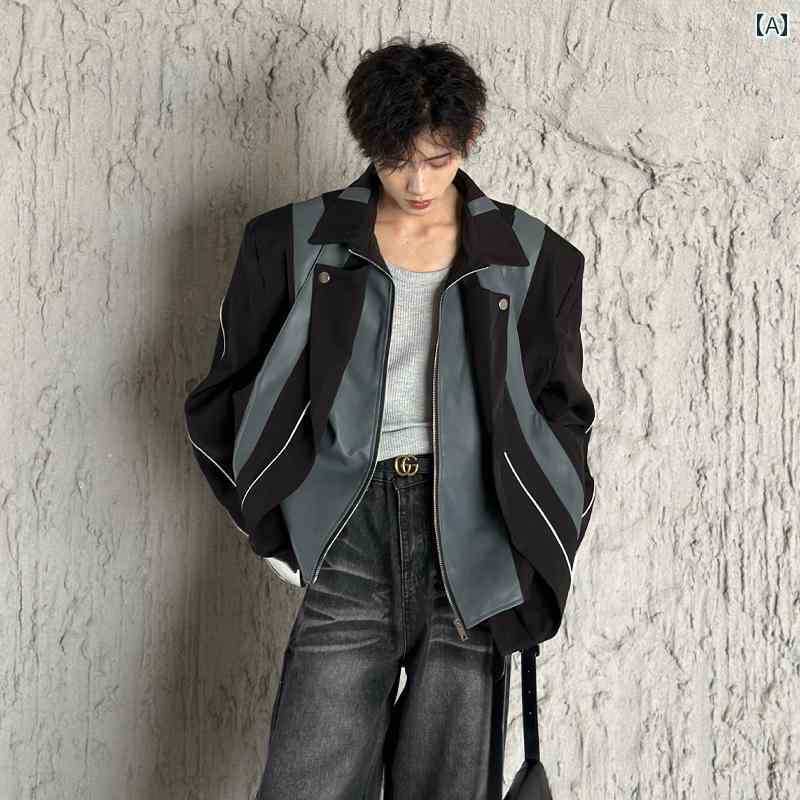 メンズ 流行り物 春夏 秋冬 かっこいい オシャレ モテ 成人男性用 成人男性服  服 韓国 分かりやすい 成年者 肩 パッド 背広 上衣 ハイエンド 自動二輪車 服 遊撃手 アメリカン 上衣 その他-メンズファッション