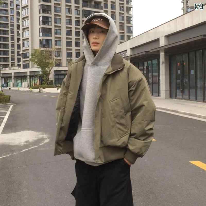 メンズ ファッション 春夏 秋冬 かっこいい オシャレ モテ 男性用 紳士服 服 韓国 シンプル 大人 アーミーグリーン アメリカン フライト ジャケット クリーン フィット ショート ジャケット シルエット モーター サイクル ベースボール ジャケット｜YKC8