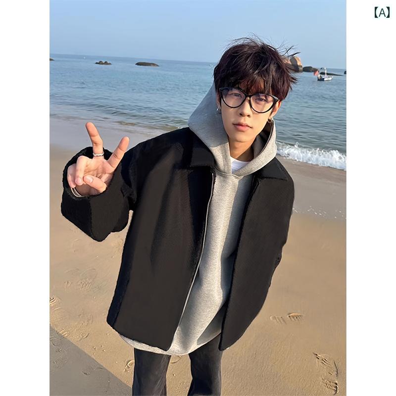 メンズ ファッション 春夏 秋冬 かっこいい オシャレ モテ 男性用 紳士服 服 韓国 シンプル 大人 クリーン フィット ショート ジャケット 高級 ウェア フライト エグゼクティブ ジャケット