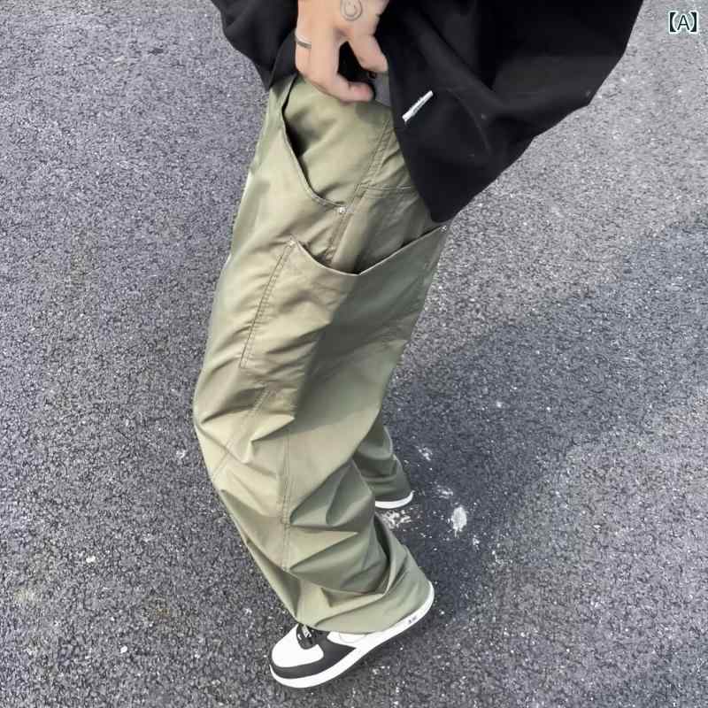 メンズ ファッション 春夏 秋冬 かっこいい オシャレ モテ 男性用 紳士服 服 韓国 シンプル 大人 男女兼カジュアル パンツ アウトドア 機能性 オーバー オール ストレート ワイド レッグ パンツ マチェーテ