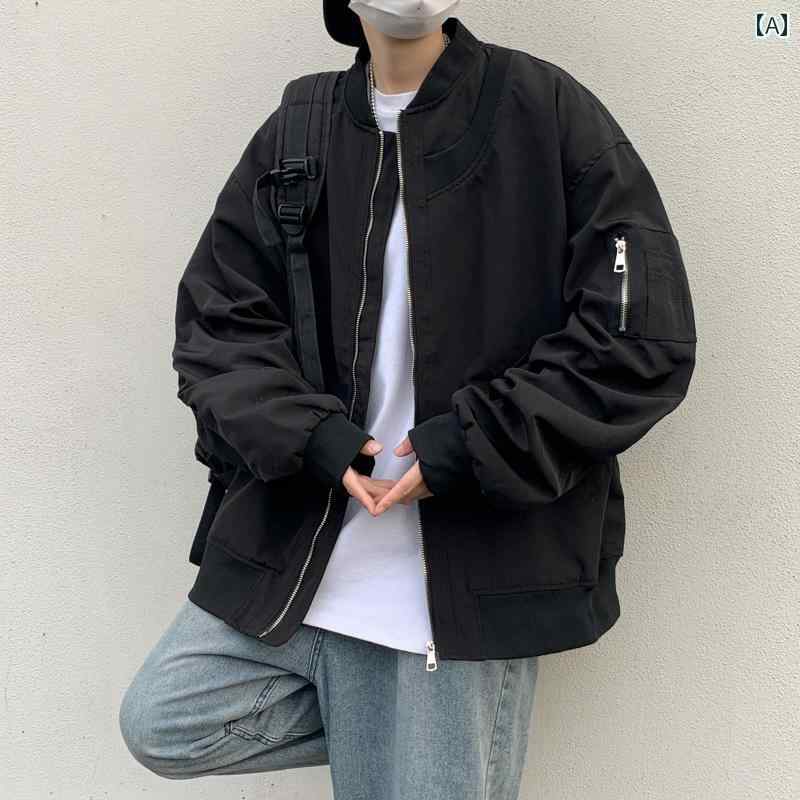 メンズ ファッション 春夏 秋冬 かっこいい オシャレ モテ 男性用 紳士服 服 韓国 シンプル 大人 アメリカン レトロ パイロット ジャケット コート ストリート ベースボール ジャケット