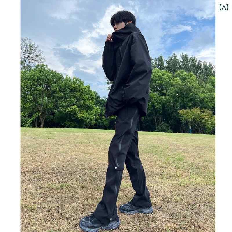 メンズ ファッション 春夏 秋冬 かっこいい オシャレ モテ 男性用 紳士服 服 韓国 シンプル 大人 機能的 ジッパーズボン アメリカン ストリートパンツ マウンテン アウトドア 防水 ハイキング パンツ｜YKC8
