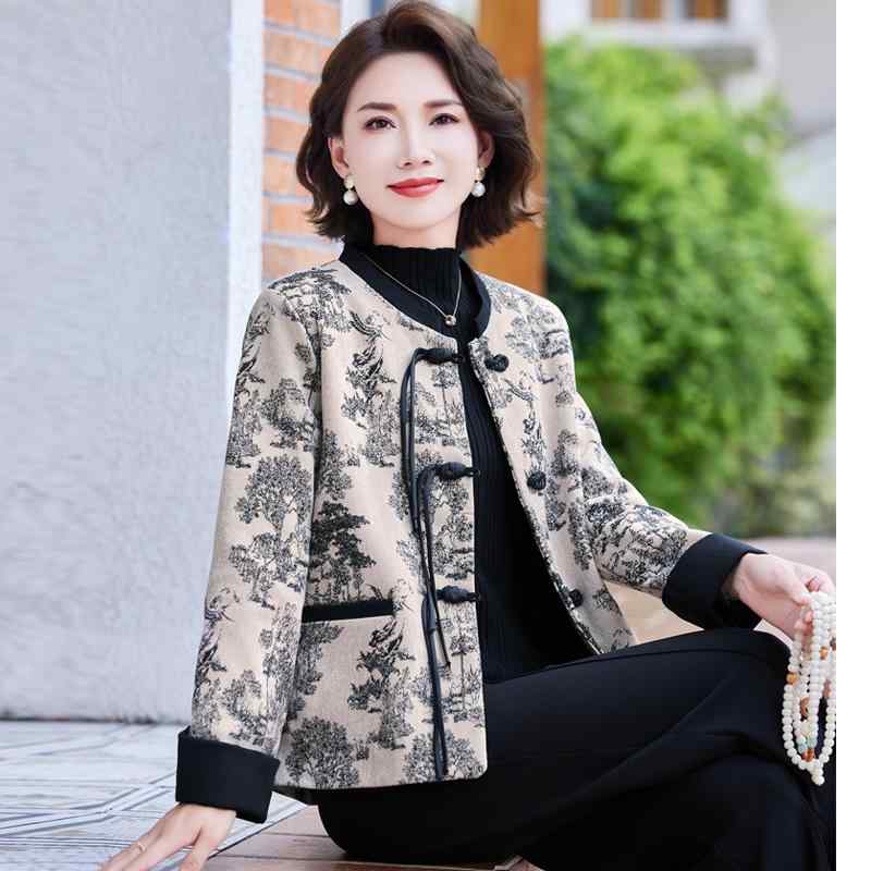 レディース ファッション おしゃれ 春夏 秋冬 大人 上品 高級 マダム ミス ミセス プレゼント 婦人服 母 ショート ジャケット トップス アウター シンプル 花柄|YKC8