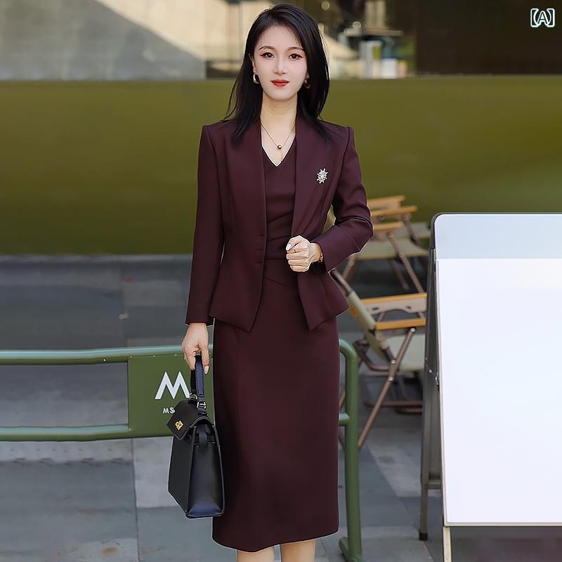 レディース ファッション おしゃれ 春夏 秋 冬 大人 上品 高級 マダム ミス ミセス プレゼント 婦人服 母 アンコラ レッド スーツ 上品 スカート 職場 軽量 ワイド人 ノースリーブドレス セット スリム|YKC8