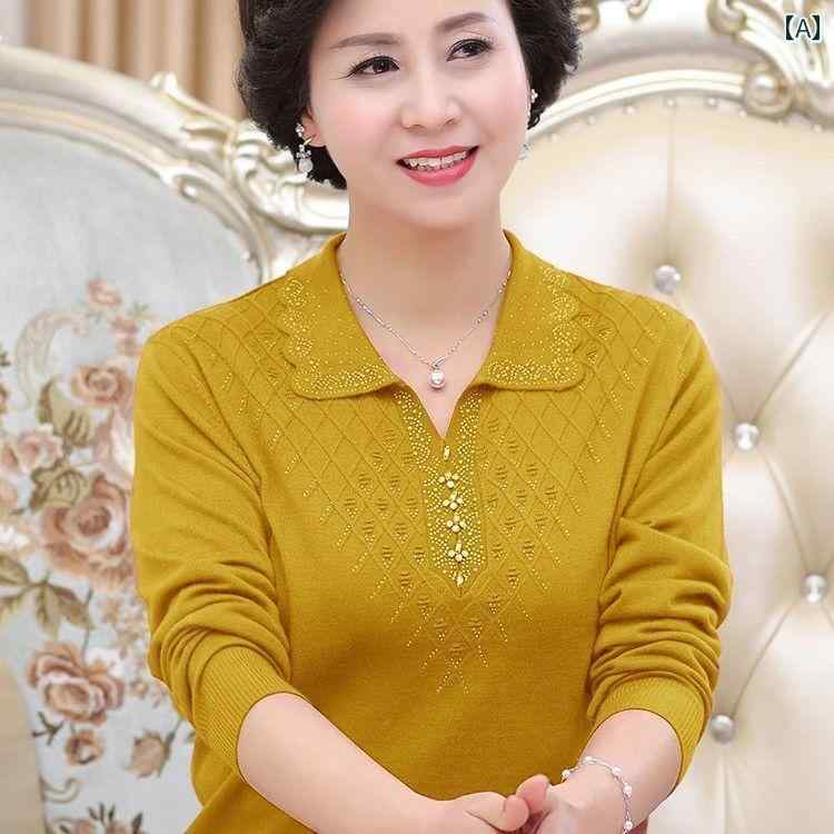 レディース ファッション おしゃれ 春夏 秋　冬 大人 上品 高級 マダム ミス ミセス プレゼント 婦人服　母 長袖　セーター　母　ワイド　無地　快適　レイヤー　シャツ｜YKC8
