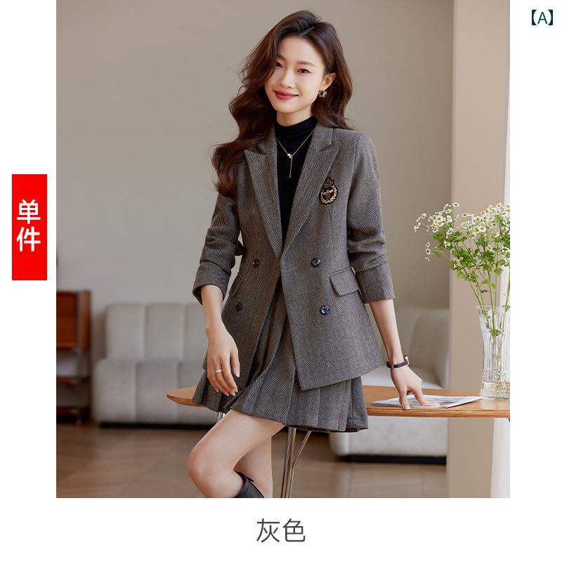 レディース ファッション おしゃれ 春夏 秋　冬 大人 上品 高級 マダム ミス ミセス プレゼント 婦人服　母 カレッジ スタイル スーツ ジャケット 女性 春秋 ハイエンド JK 制服 スーツ プリーツスカート プロ スーツ スカート｜YKC8