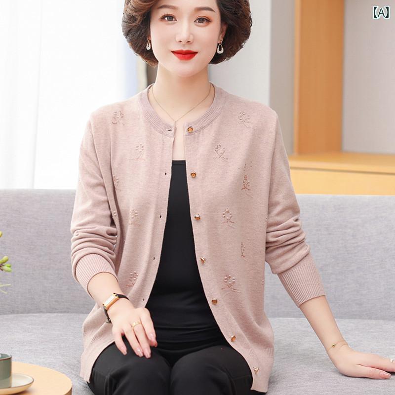 レディース ファッション おしゃれ 春夏 秋　冬 大人 上品 高級 マダム ミス ミセス プレゼント 婦人服　母 　母　ニット　セーター　ジャケット　ショート　トップス　薄手　カーディガン｜YKC8