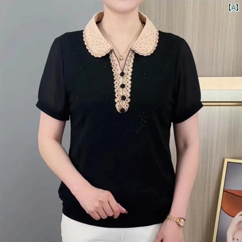 レディース ファッション おしゃれ 春夏 秋　冬 大人 上品 高級 マダム ミス ミセス プレゼント 婦人服　母 ホット　半袖　T　シャツ　小さい　高齢者　上品　母上品　スリム