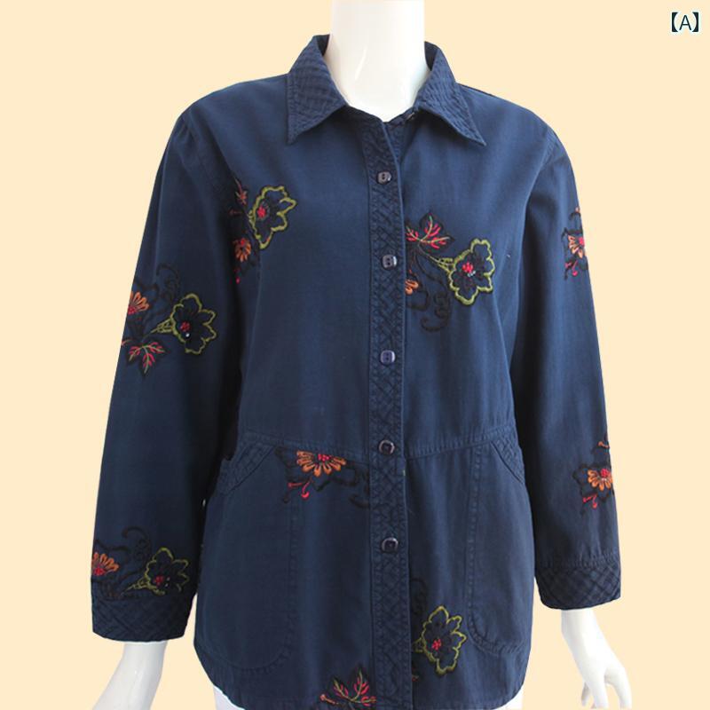 レディース ファッション おしゃれ 春夏 秋　冬 大人 上品 高級 マダム ミス ミセス プレゼント 婦人服　母 高齢者　長袖　シャツ　高齢者　母　綿｜YKC8